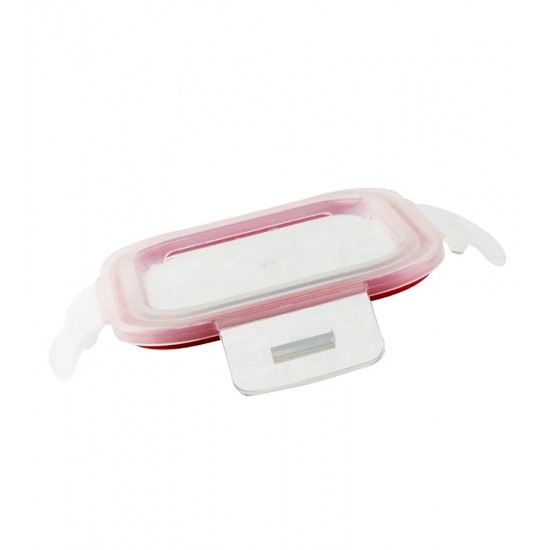 Pote Hermético 370ml 14,5cm De Comprimento Retangular Vidro Borossilicato Com Tampa